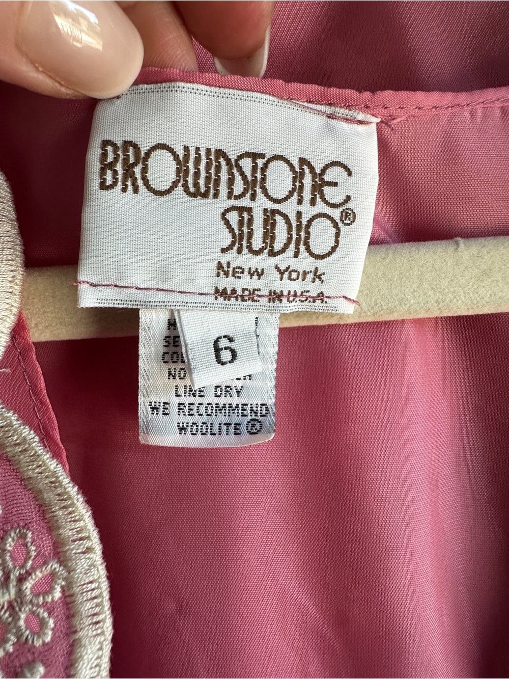 Vintage Pink Prairie Cottagecore Midi Dress NWT Romantic Floral Embroidered USA - Picture 10 of 15